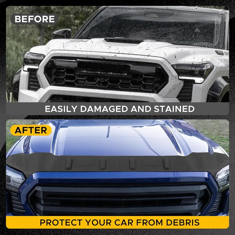 WASOFF Hood Protector Fit for Toyota Tacoma 2024 2025 4Runner Bugflector TPE Low Profile Hood Shield Bug Hood Deflector Fit for Toyota 4Runner 2025 Accessory Hood Guard for Tacoma Accessories 2024 - Image 2